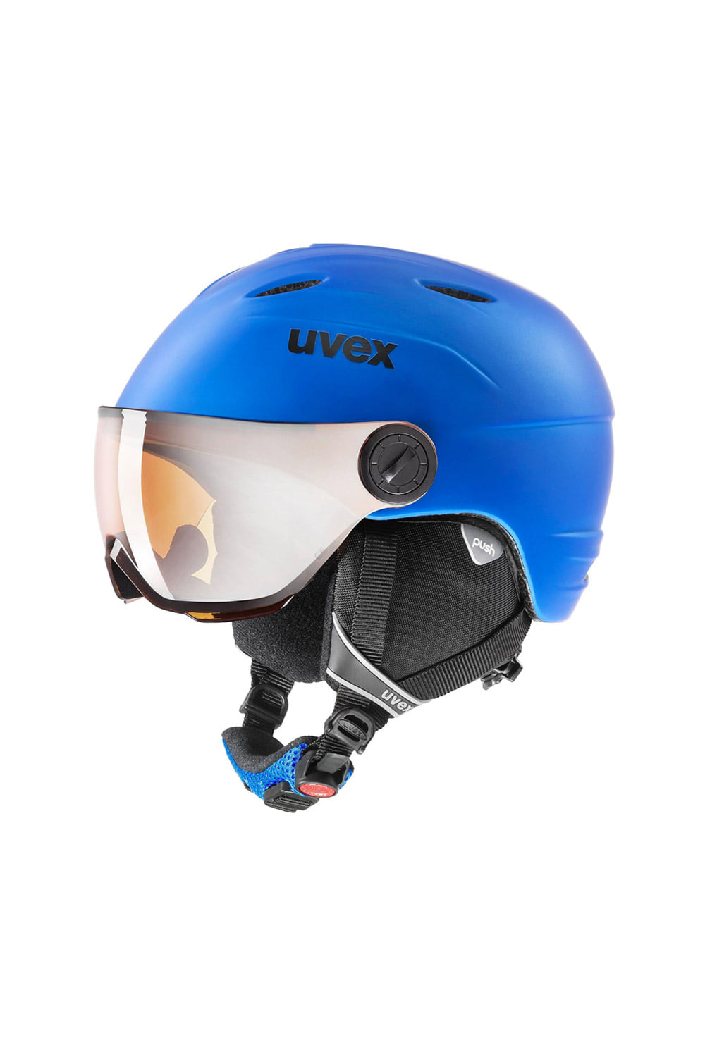우벡스 주니어 헬멧 바이저 프로 2021 UVEX JUNIOR VISOR PRO-BLUE MAT_LITEMIRROR SILVER S2_키즈바이저헬멧_DFUV019BU